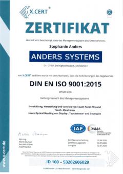 Wir sind ISO9001 zertifiziert